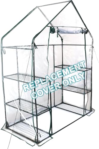 DIVCHI Greenhouse Replacement Cover Heavy-Duty Covers for Garden Growhouse (Clear 3 Tier - 143L x 73W x 195H CM)