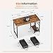Sweetcrispy 40 Inch Computer Desk with Drawers for Home Office, Writing Desk with X-Shaped Reinforcement, Wood Table with Adjustable Position Drawers, Modern Study Work Table with Side Hook, Rust
