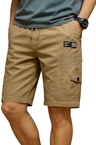 Image of INKKR Men Shorts || Men Shorts Cotton || Men Cargo Shorts Casual Comfort Breathable Knee Length Cotton Shorts