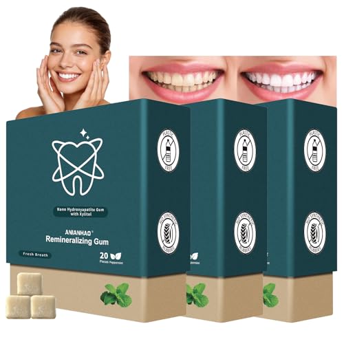 Remineralizing Gum Remineralizing Chewing Gum with Nano-Hydroxyapatite & Xylitol Supports Fresh Breath and Oral Health Tree Sap Base Gluten Free No Sucralose or Aspartame Mastic Mint 60 Count