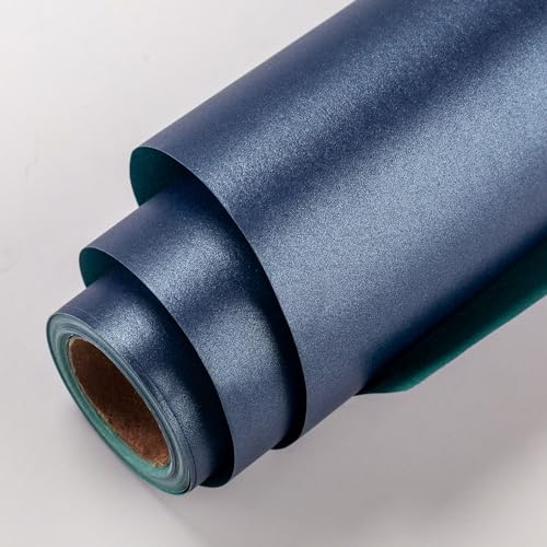 MIMUTI Navy Blue Matte Wrapping Paper,Solid Color Pearly-Lustre Paper Mini Roll -17 in x 33 ft,Gift Wrapping Paper, Perfect for Wedding, Valentine's Day, Birthday, Christmas, Baby Shower, DIY Bouquet