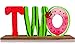 Watermelon TWO Letter Sign Wooden Table Centerpieces Baby JJ Theme Second Birthday Centerpieces Photo Props Party Decorations for Baby Boys Girls 2nd Birthday