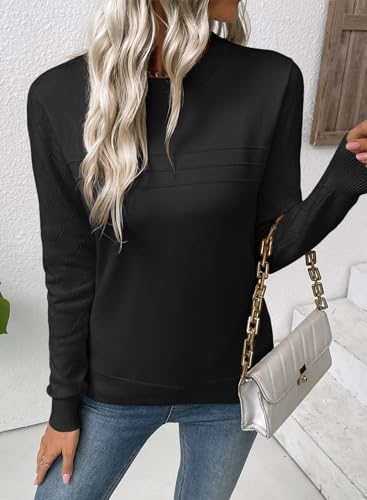 EVALESS Fall Sweaters for Women 2025 Fashion Long Sleeve Crewneck Knit Pullover Tops Teacher Outfits Winter Clothes4