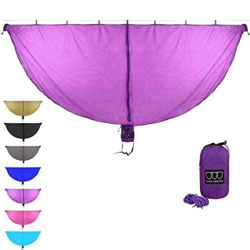Gold Armour Hammock Bug Net, Mosquito Net Bugs - Premium Mesh Netting, Guardian Of No See Um And Insects - Perfect Equipment Gear Accessories For Your Double Hammocks And Single Hammock (Purple) #TOP18