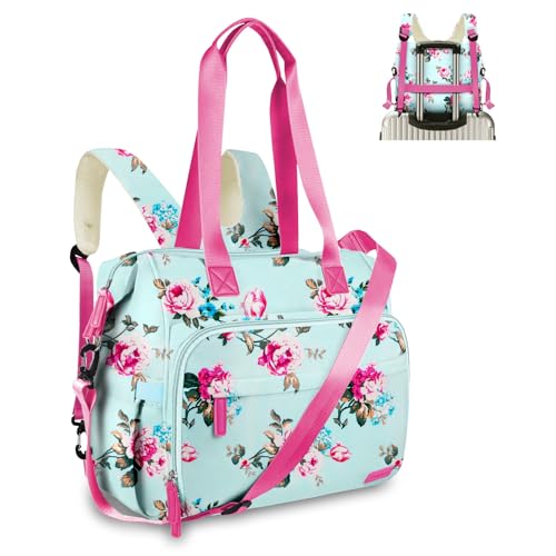 Image of Pripher Diaper Bag Backpack Mommy Bag Large Capacity Diaper Backpack Travel Essential Baby Diaper Bag for Mom and Dad, Blue Floral