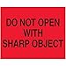Box Partners 8 x 10 - Do Not Open with Sharp Object (Red) Labels