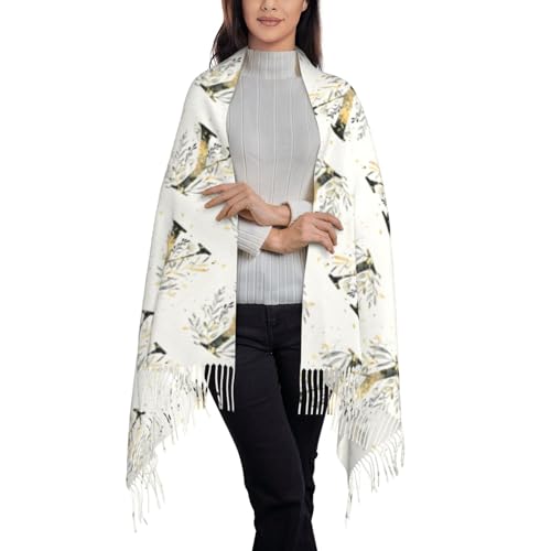 Pashmina Winter Warm Wrap Shawl Watercolor Floral Letter C Print Scarves Scarf For Women Men3