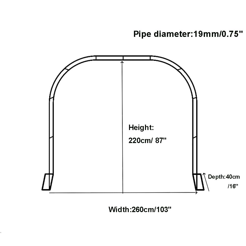 Metall-Pergola-Rankgitter, Outdoor-Gartenlaube, Torbogen, Hochzeitsbogen, Zeremonie, Lichterkette, Ballonwisteriagrapevineclematis, Hof, Rasen, Garage, Breite 140 cm, 281,9 cm, Schwarz, Weiß, Grün