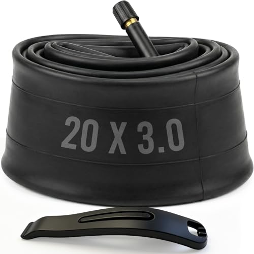 PAKCHEF 20x3.0 Bike Inner Tube - Fat Tire Tube 32mm Schrader Valve Butyl Rubber Durable & Puncture Resistant Compatible with MTB E-Bike Gravel & City Bikes