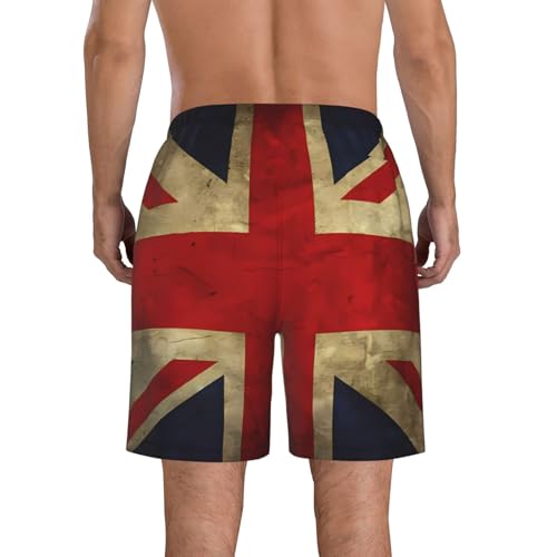 British Flag Men's Swim Trunks Quick Dry Board Shorts with Pockets Casual Drawstring Beach Shorts3