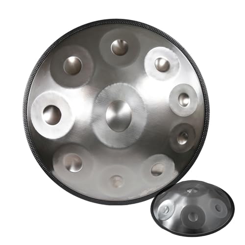 Handpan ORANGES acero 10 notas 22 pulg diámetro 440Hz plateado miniatura 1