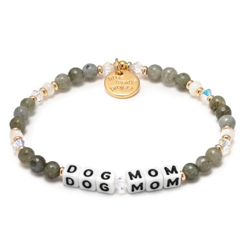 Dog Mom Bracelet, The Original Word Bracelet, Made with Colorful Beads and Plated Brass Hardware, Handcrafted Design & Positive Message, Size XS