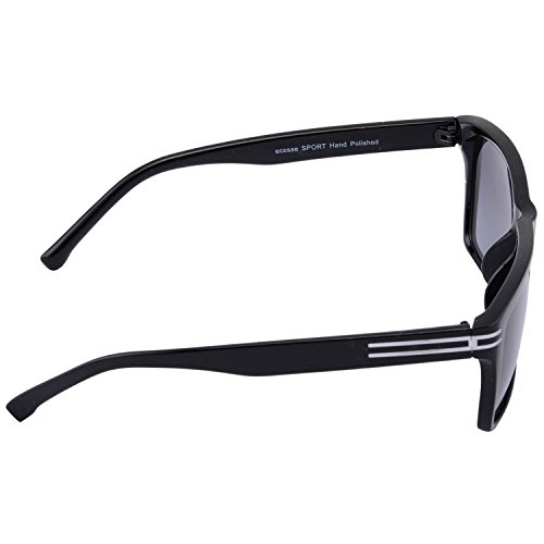 Image of ECOSSE Rectangular Sunglasses (Black, Es106)