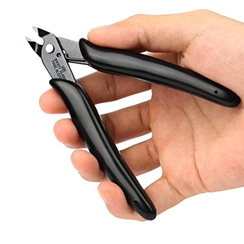 Image of 10 Pack Small Wire Cutters for Jewelry Making 5 Inch Model Nippers Filament 3d Print Snips Zip Tie Flush Cutter for Soft Copper Wire, Crafts, Floral, Electronics, Black