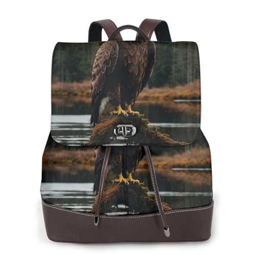 Sac à dos de campus en cuir noir avec protection ordinateur portable contre les chocs du quotidien