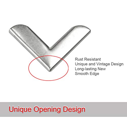 Image of uxcell Box Corner Protectors Vintage Silver Tone Guard Edge Cover Book Scrapbooks Albums Jewelry Box Corner Decor Pack of 10