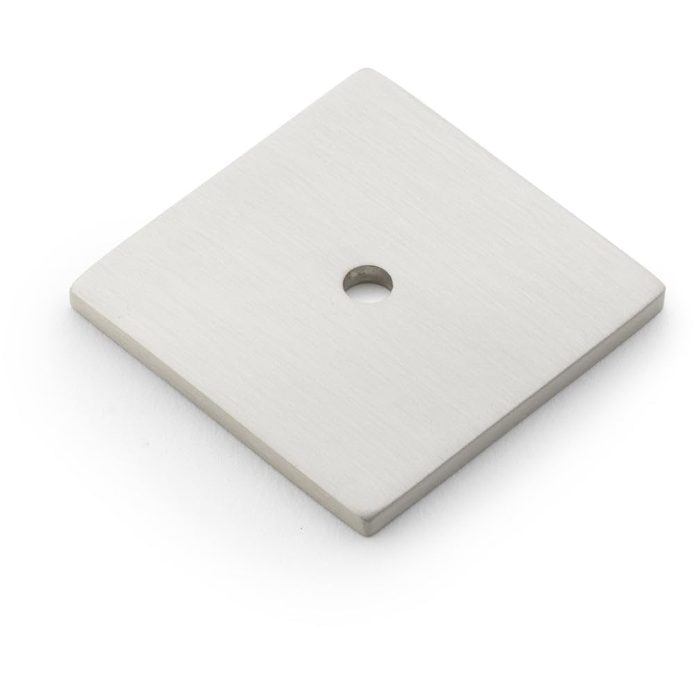 Loops Satin Nickel Square Kitchen Door Knob Backplate - 38Mm X 38Mm Cabinet Plate
