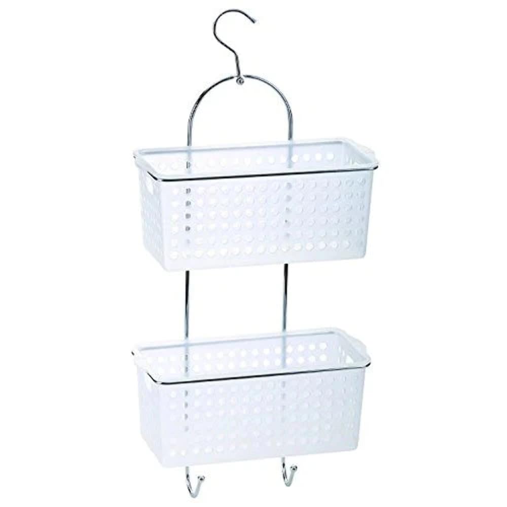 Blue Canyon Chrome 2 Tier Plastic Hanging Shower Caddy, 49.8 Cm Width X 14.2 Cm Height X 22.2 Cm Depth, Metallic
