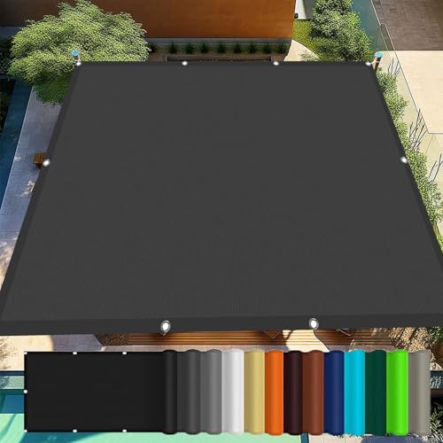 Voile d'ombrage rectangulaire 8x8m gris foncé imperméable pour jardin