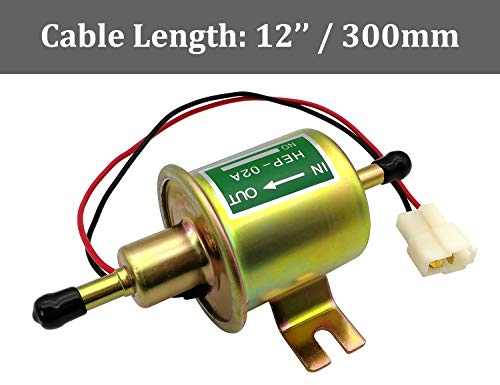 Universal 24V Low Pressure Heavy Duty Gas Diesel Inline Electric Fuel Pump Hep-02A (3-8 Psi) For Motorcycle Carburetor Lawn Mower #TOP2