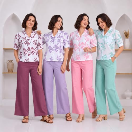 Image of TOPLOT Printing Cotton Crop-Tops Set for Woman || Co ord Set for Women Stylish (5248)