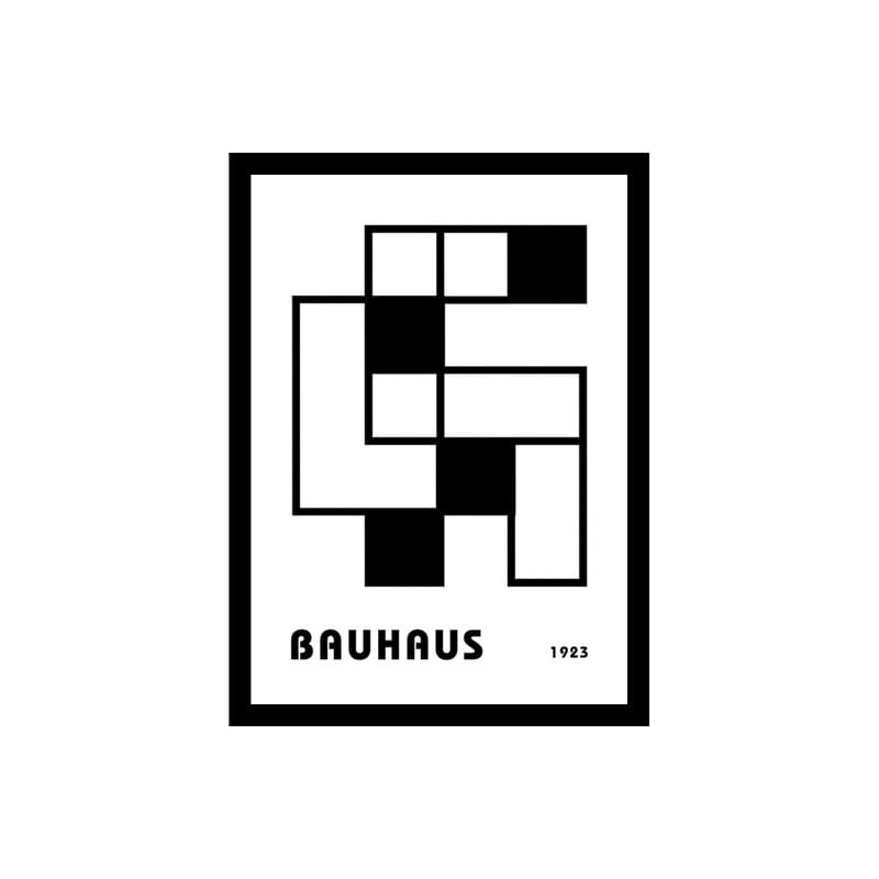 Image of BLINKART Vintage Bauhaus Retro Geometric Aesthetic Poster Gallery | Colorful Wrap Framed For Home Office Studio Living Room Modern Art Studio Decoration Abstract Shapes | (d155) | 13x10 Inch