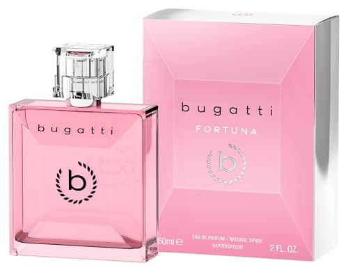 bugatti FORTUNA Perfume Mujer 60 ml I Agua de Perfume Frutado Mujer con Frasco de Cristal de Declaración I Combinación Viva de Mango, Melocotón, Jazmín, Almizcle y Sándalo I Perfume de confianza para