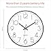 Foxtop Black Wall Clock 12 Inch Silent Non Ticking Quartz Battery Operated Round Clock Easy to Read for Office Classroom School Home Living Room Bedroom Kitchen Decor