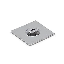 Waytex Piastra di Ancoraggio Adesiva con Slot di Sicurezza Standard per Cavo antifurto per Computer Portatile, PC, Smartphone, Tablet, Piastra Quadrata 5 x 5 cm cromata