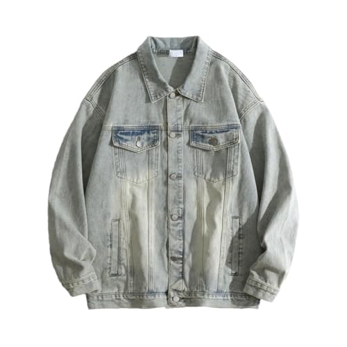 Men's American Retro Graffiti Denim Clothing Loose Wash Retro Classic Denim Jacket