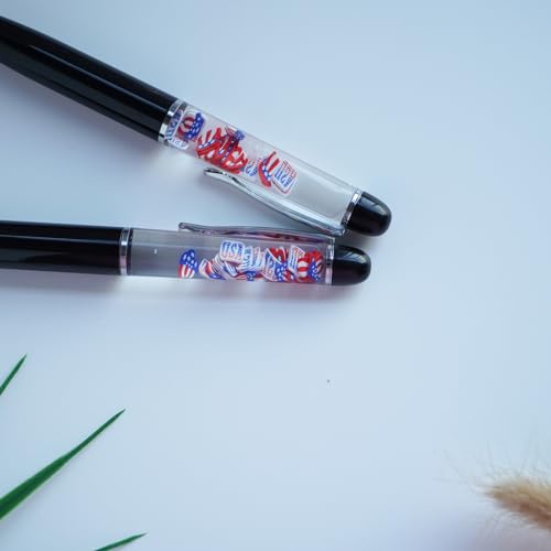 Image of USA Flag Hat Funny Pens Cute Floater Floating Liquid Writing Journaling Office Pen Unique Gift For Women Men
