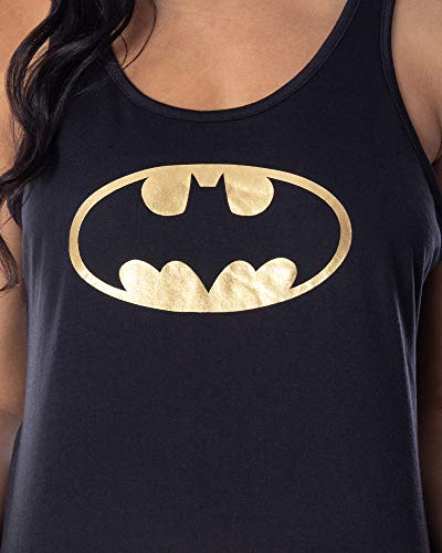DC Comics Women's Batman Gold Foil Logo Racerback Tank and Shorts Loungewear Pajama Set3