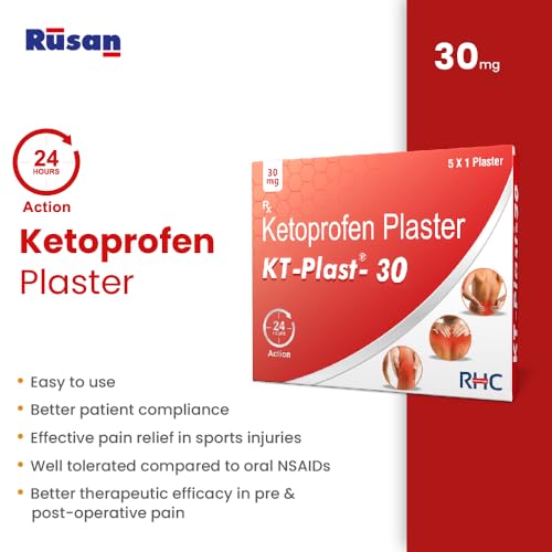 Image of Rusan KT-Plast 20mg Ketoprofen Transdermal Patch - Mild to Moderate Pain Relief | 5 Patches