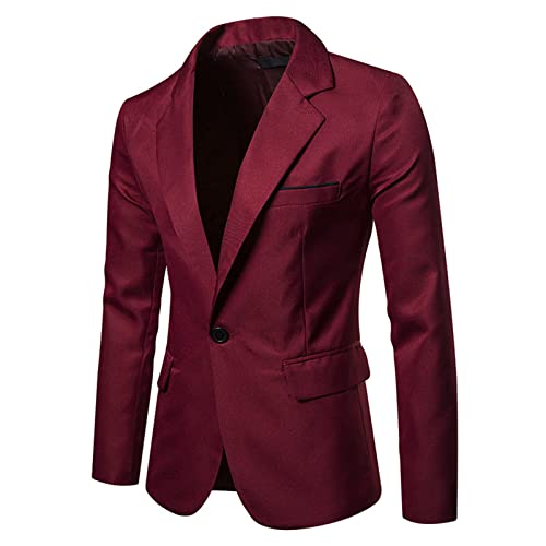Zeiyignr Men's Casual One Button Suit Blazer Jacket Solid Lightweight Sport Coat Slim Fit Office Work Business Dress Suits