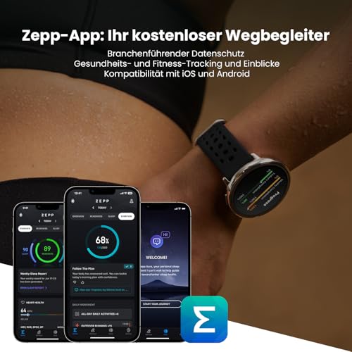Amazfit Active 2 Smart Watch 44mm, AI, Sprachsteuerung, GPS und kostenloses Kartenmaterial, 10 Tage Akku, Fitness Tracker mit 160plus Sportmodi, 5 ATM wasserdicht für Android und iPhone