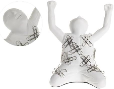 Desktop Madness Series Paper Clip Magnet Stand with Paper Weight by LilGift (White)
