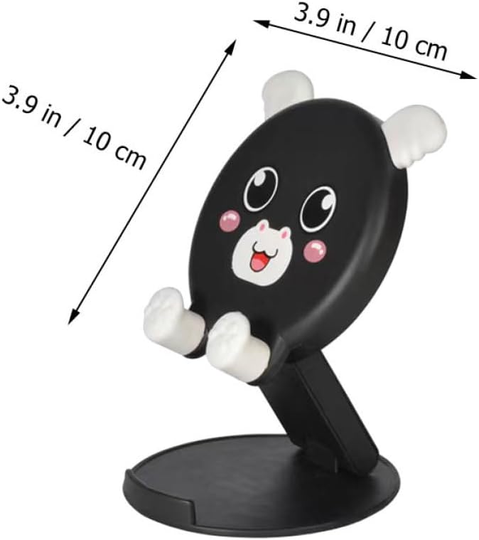 Kisangel 2Pcs Folding Mobile Phone Rack ABS Silicone Desktop Black image 2