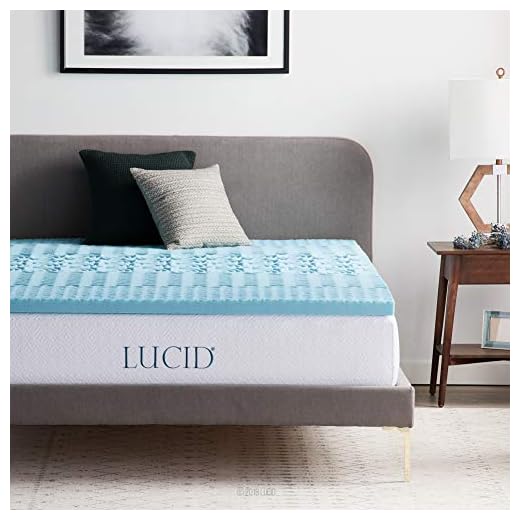 LUCID 2 Inch Gel Memory Foam Plush - Cooling Targeted Convoluted Comfort Zones Mattress Topper, Queen (LU20QQ30ZNGT)