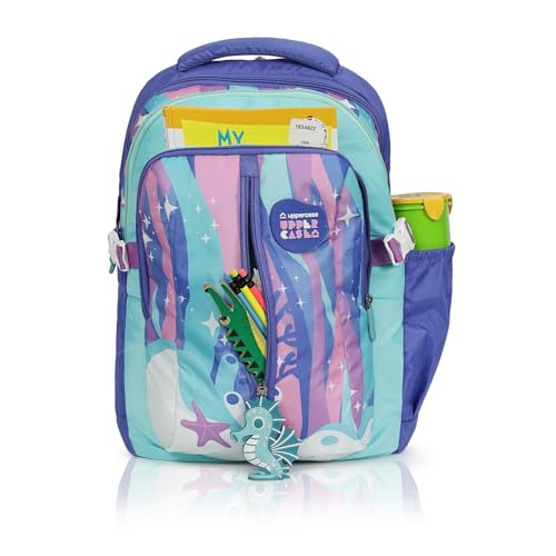 Image of uppercase Sprout School Backpack | Well-Padded, Double Compartment, Organizers, Side Bottle Pocket | For Boys & Girls | 500 Days Warranty