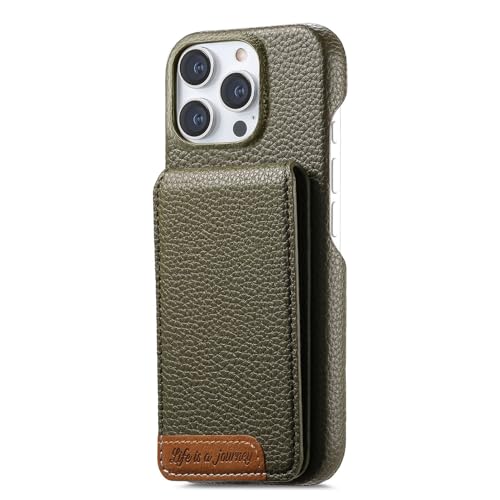 Coque portefeuille pour Apple iPhone 16 Pro Max vert anti-chute avec blocage RFID