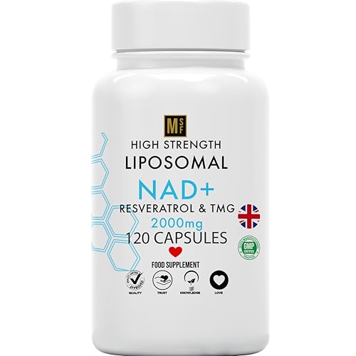 NAD+ with Resveratrol & TMG 2000mg | 120 Capsules High Strength NAD Anti-Ageing | Boost Metabolism Antioxidant Cell Repair NADH | Liposomal Max Absorption, Vegan | UK Company