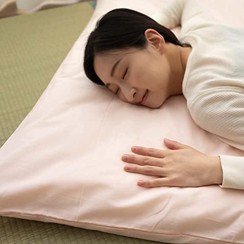 Emoor Zip Cover For Japanese Futon Mattress Presso Full/Full Xl Made In Japan 100% Cotton (Pink), Zipper-Closure Tatami Floor Sleeping Mat Protector #TOP4