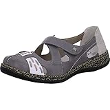  Rieker Damen Frühjahr/Sommer 463H9 Geschlossene Ballerinas, Blau (Azur/Weiss/White-Silver/Cement/Altrosa 12), 41 EU