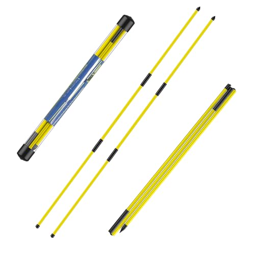 flintronic Golf Alignment Sticks, 2 Stück Klappbar Golfübungsstangen mit Durchsichtigem Aufbewahrungsrohr, Alignment Übungsstangen Schwunghilfe Golfübungsgerät Richtungsanzeige zum Zielen Putten, Gelb
