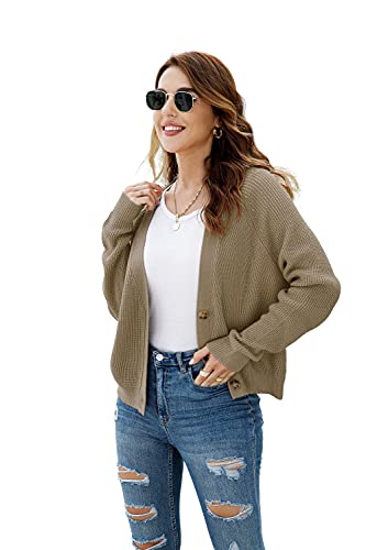 Image of TASAMO Womens Cardigan Sweaters 2026 Fall Cropped Lightweight Sweater
