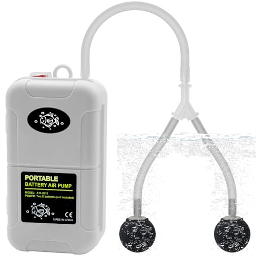 YQMIGU Small Aerator for Fish 6 Gallons, Bait Bucket with Aerator, Portable Battery Live Bait Air Pump,Air Pump Aquarium,Quiet Voice, Suitable for Tropical Fish Enthusiasts and Fishing Enthusiasts