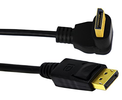 zdyCGTime Cable DP a DP (30 cm/12 Pulgadas), Chapado en Oro de 90 Grados DisplayPort Macho a DisplayPort Macho Cable Adaptador de Audio y vídeo Extensor.