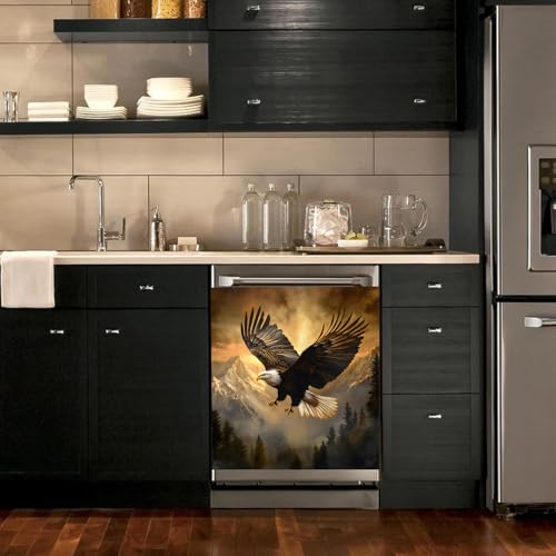 Image of BVBOX Dishwasher Magnet Cover 23 inchx26 inch, Reusable Magnetic Refrigerator Covers, Decorative Magnets Cover Fridge Door Skin Panel Stickers for Home Kitchen Appliance