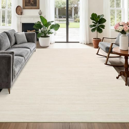 5x7 Washable Rugs Non Slip Minimalist Area Rug for Bedroom Soft Low Pile Solid Color Large Bedroom...
