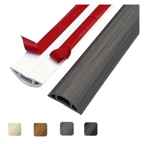 Conduit de câble sol flexible PVC gris 2M auto-adhésif cache-câble - 2